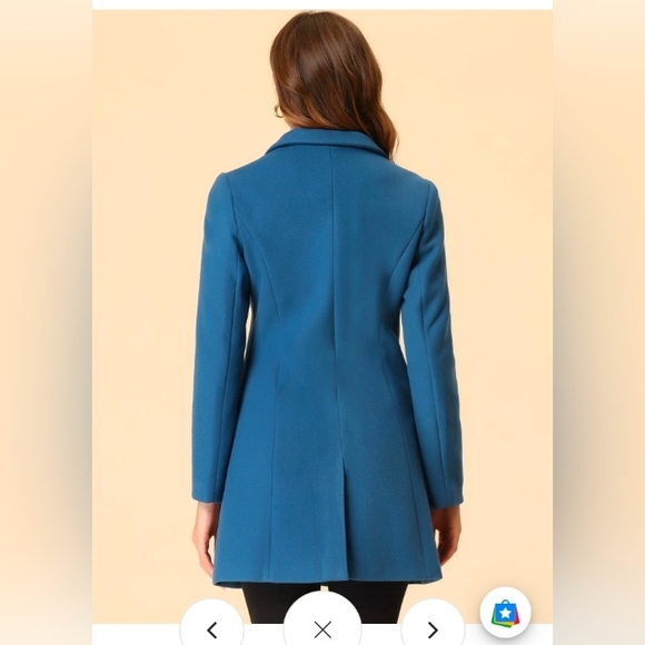 Allegra K Coats Notched Lapel Long Sleeves Single Breasted Fall Winter Peacoat - Picture 3 of 8